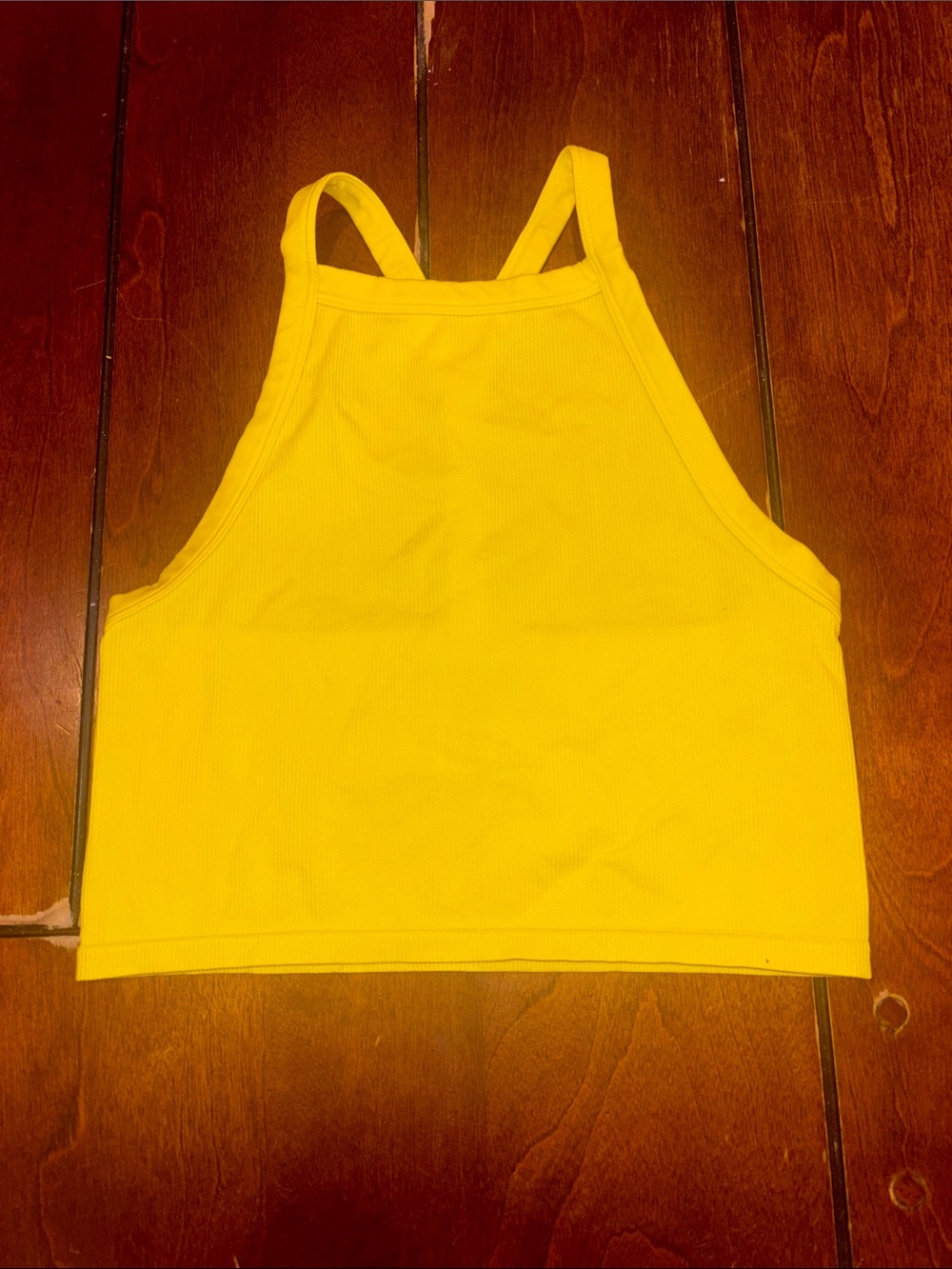 wild fable Bright Yellow Ribbed High-Neck Crop Tank